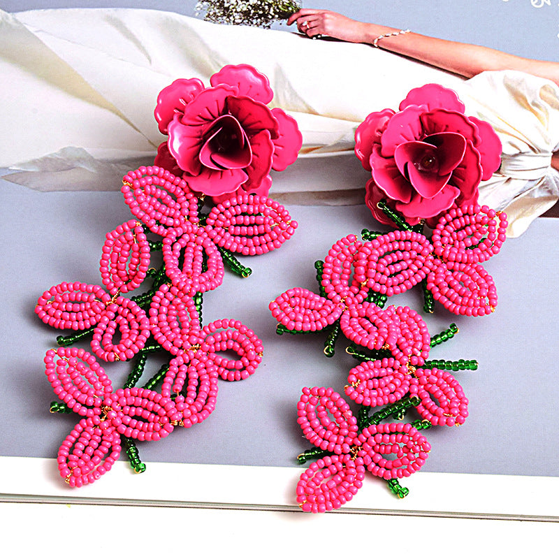 Beaded Flower Earrings