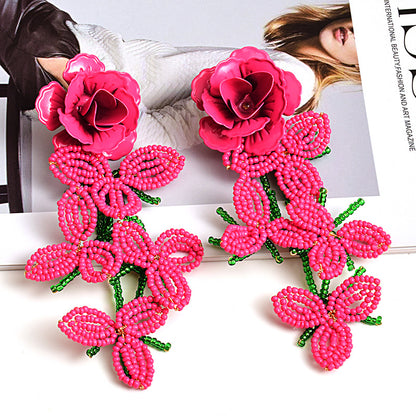 Beaded Flower Earrings