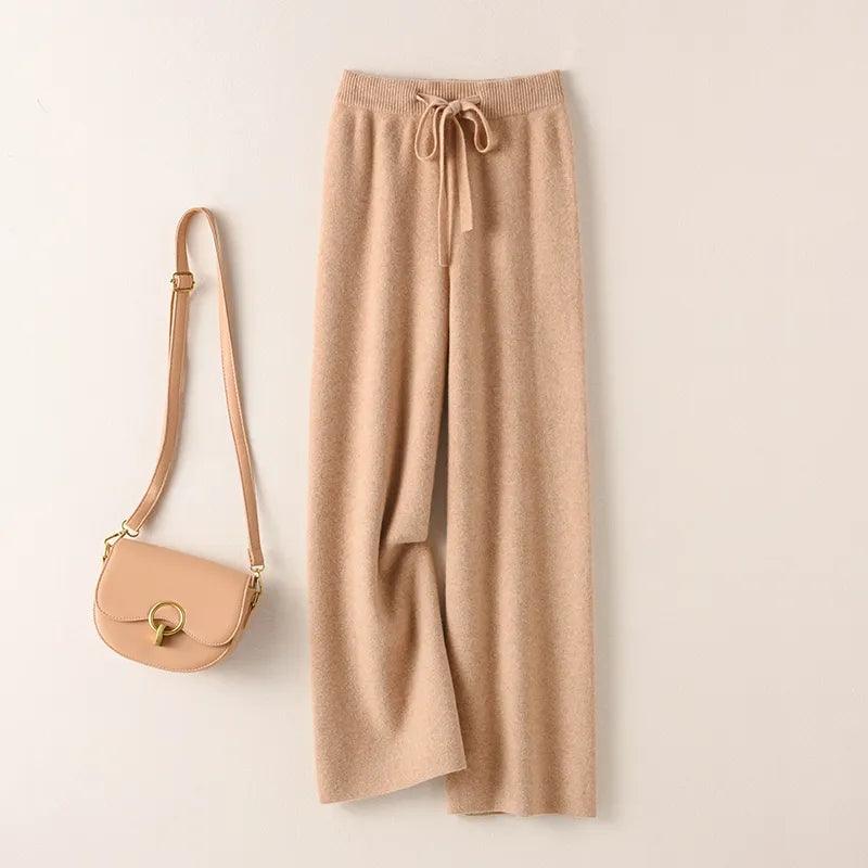 High-waist Merino Wool Pant Featuring a Wide leg - Freedom Hill