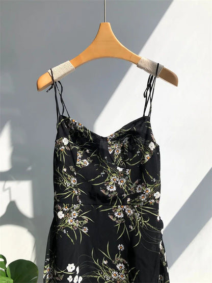 Midnight Bloom Viscose Slip Dress