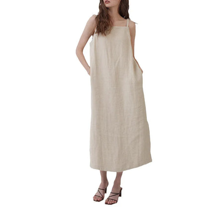 Selene Moonlight Linen Midi Dress