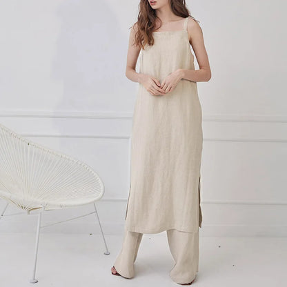 Selene Moonlight Linen Midi Dress